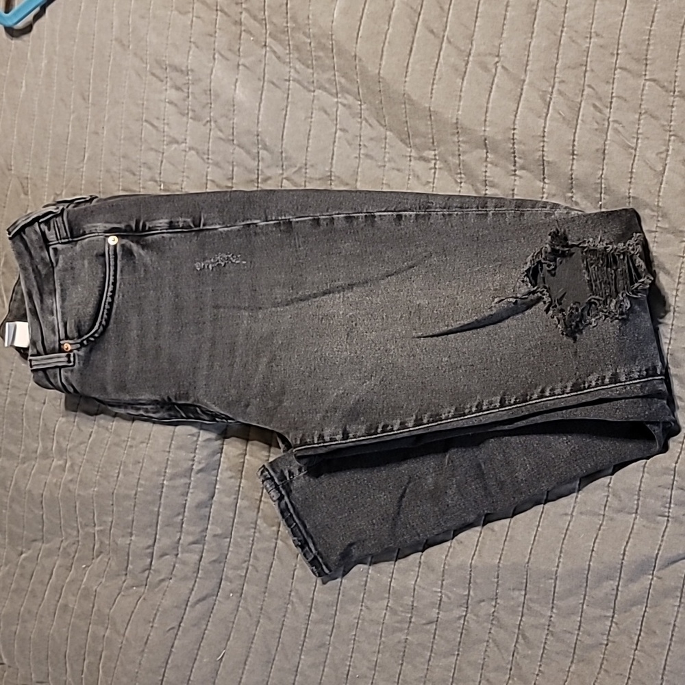 H&M black ripped jeans, super skinny high waist, Size 10 - Picture 5 of 8